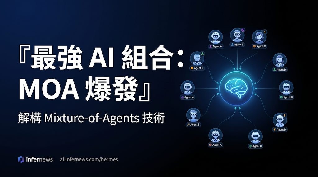Mixture of Agents — 12 specialized agents surrounding a central aggregator